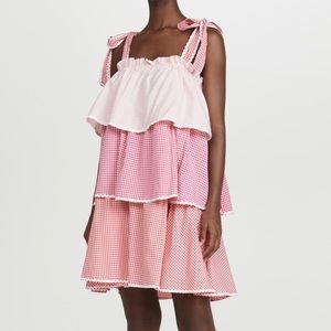 English Factory color block tiered dress
